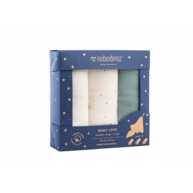 Coffret de 3 petits langes...