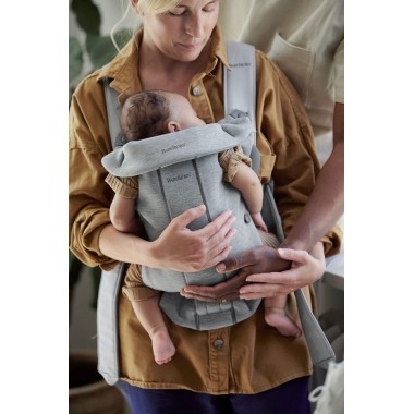 Porte-bébé Mini 3D Jersey Babybjorn - Gris Clair