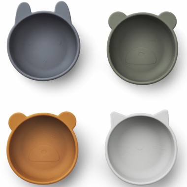Lot de 4 bols en silicone -...