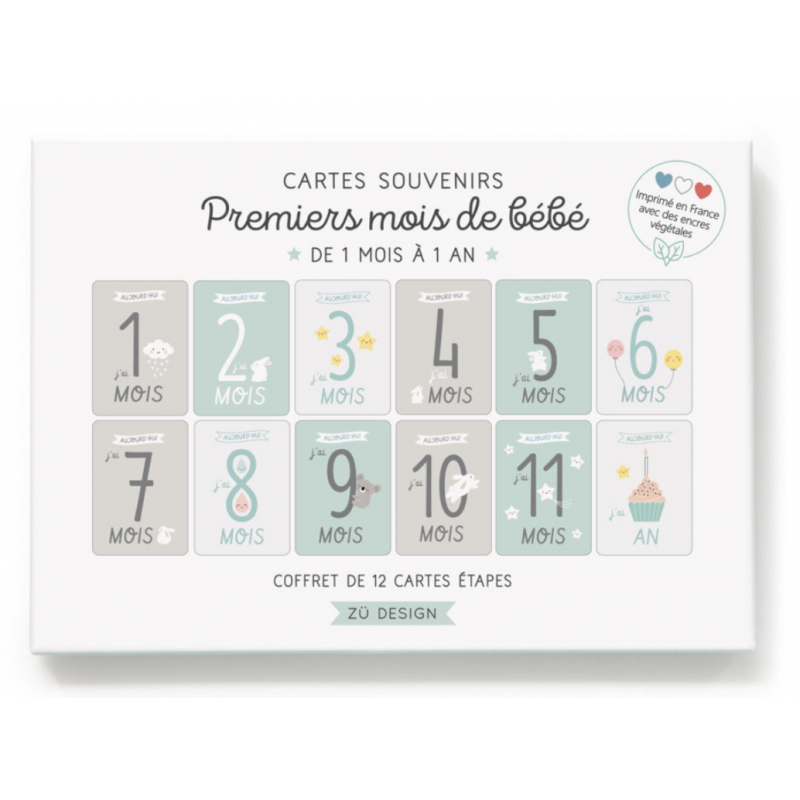 Cartes étape bébé français – Coffret 50 cartes