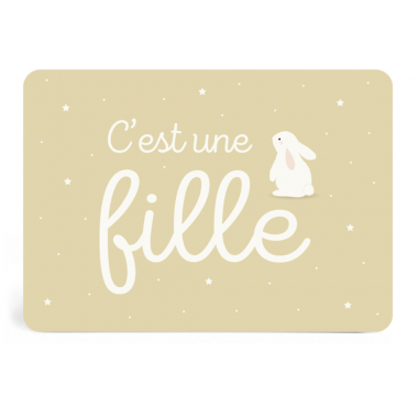 Carte annonce bébé fille -...