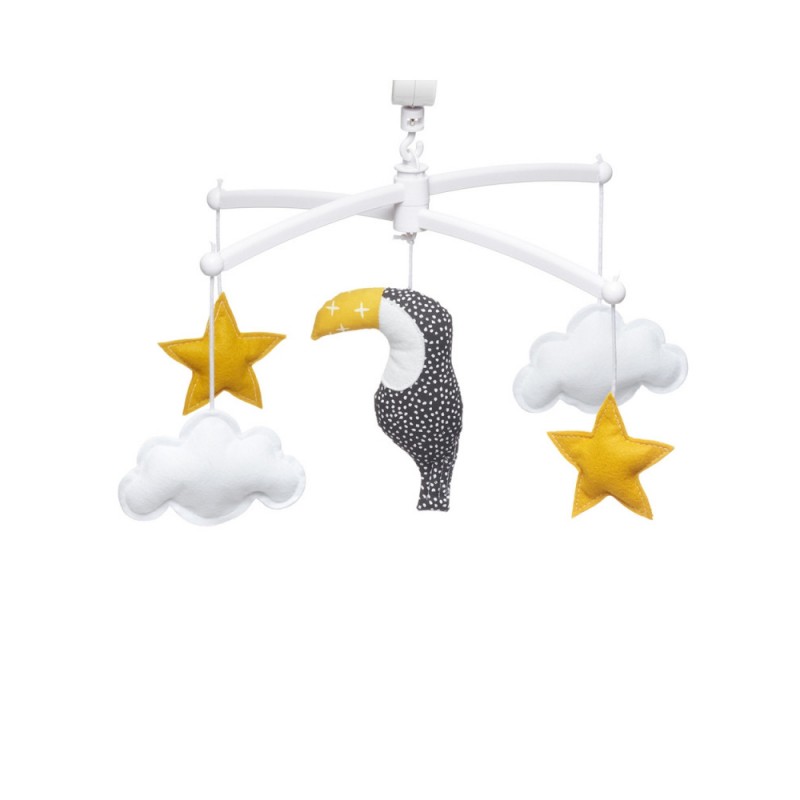 Mobile Musical Toucan Noir Et Jaune