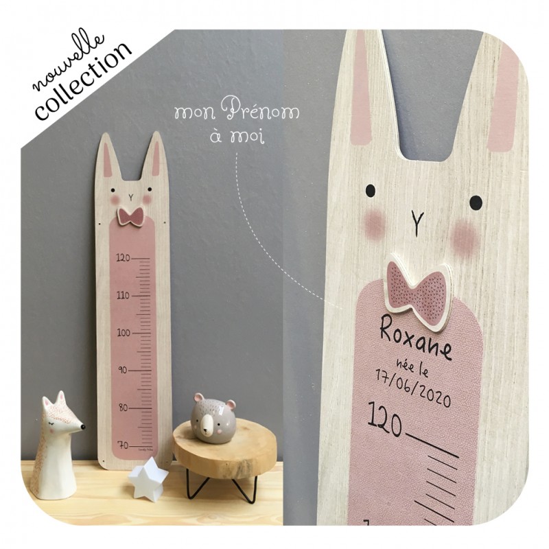 Toise Personnalisable Mr Lapin Rose Toise Personnalisable Mr Lapin Rose