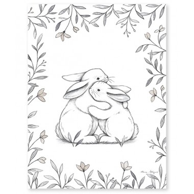 Affiche bébé lapin loves you