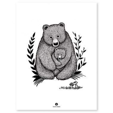 Affiche Maman et bébé ours