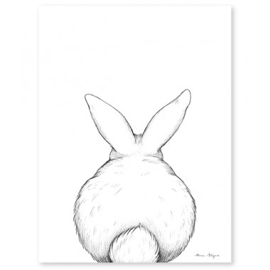 Affiche lapin de dos