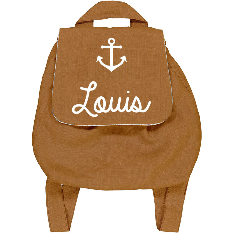 Sac à dos en lin personnalisable - Terracota