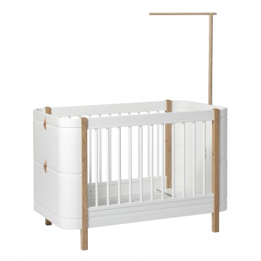 Alvi® Flèche de lit enfant Standard métal blanc, ronde