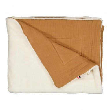 Couverture bébé hiver en double gaze de coton Caramel Bebel - Dröm