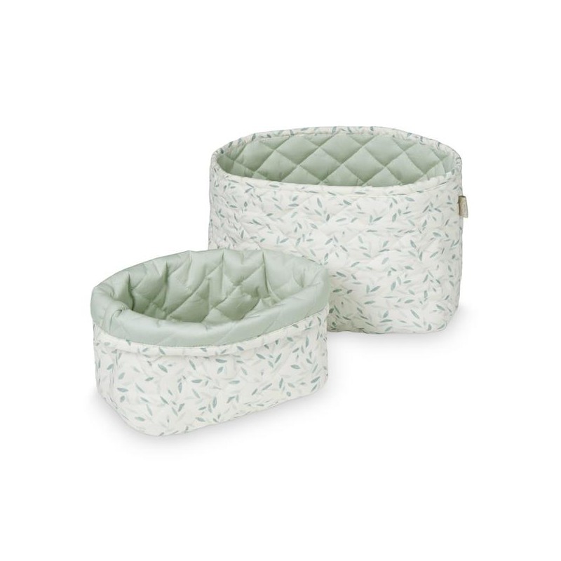 Lot De 2 Paniers De Rangement Green Leaves