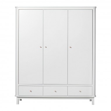 Armoire Wood 3 portes - Blanc