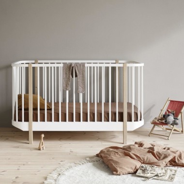 Lit évolutif design en bois blanc pour bébé et enfant - Leander - Prairymood