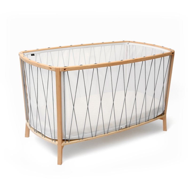 Duo lit bébé et table à langer hêtre brut