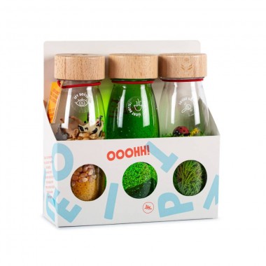 Lot de 3 bouteilles sensorielles Petit Boum modèle Nature