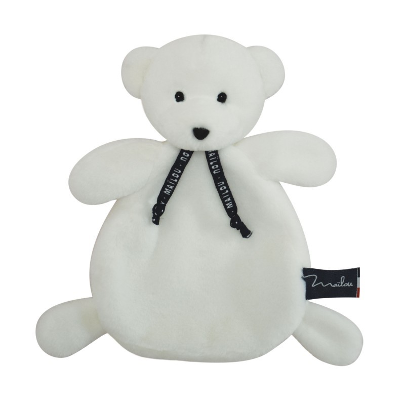 Peluche L'Ours Français 65 cm Maïlou Blanc neige - Les Enfants Rêveurs