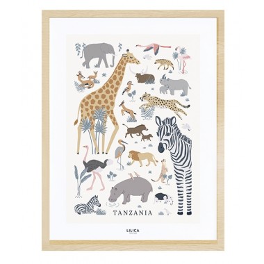 Affiche encadrée animaux de...