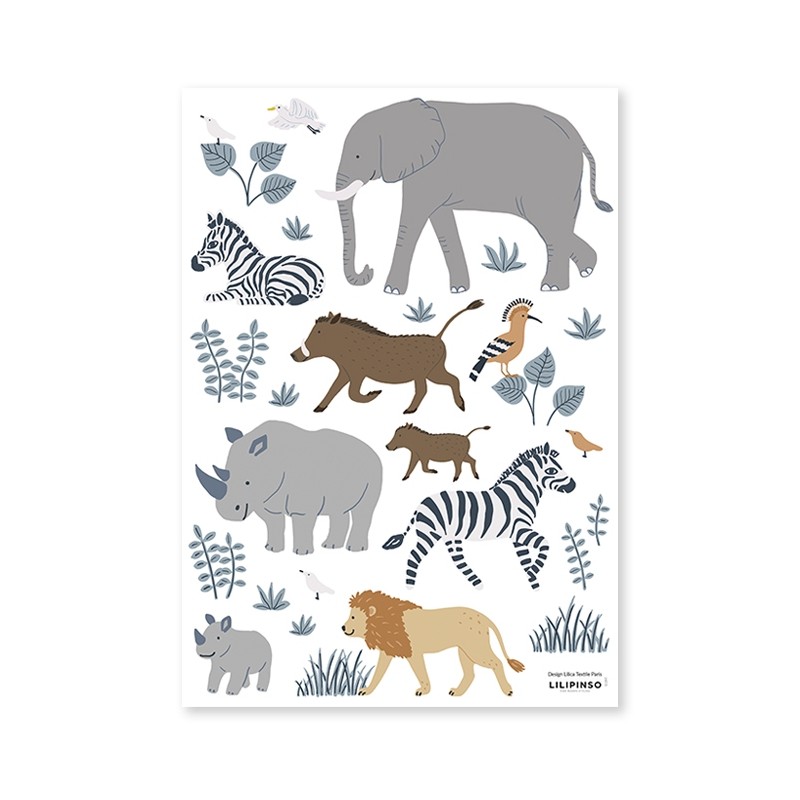 Stickers muraux animaux de la jungle - Les Enfants Rêveurs
