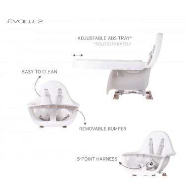 Transat Evolu Newborn naturel blanc pour chaise haute Evolu