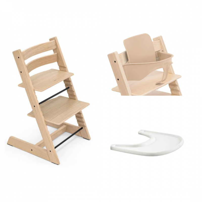 Pack Chaise haute Tripp Trapp chêne naturel - Les Enfants Rêveurs