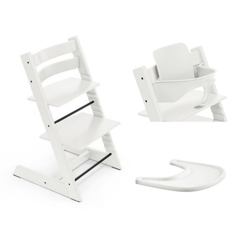 Pack Chaise haute Tripp Trapp blanc - Les Enfants Rêveurs