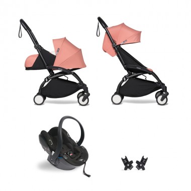 Pack poussette Duo YOYO² pack 6+ et YOYO car seat by Besafe - Cadre Noir -  Taupe - Made in Bébé