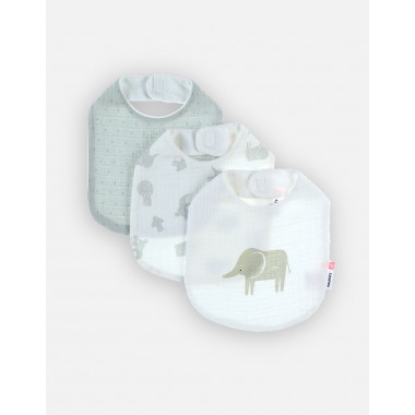 Nordic Coast Company Bavoir bébé mousseline de coton sand/naturel lot de 2