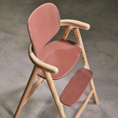 Chaise haute bébé design et évolutive en bois de hêtre - Leander