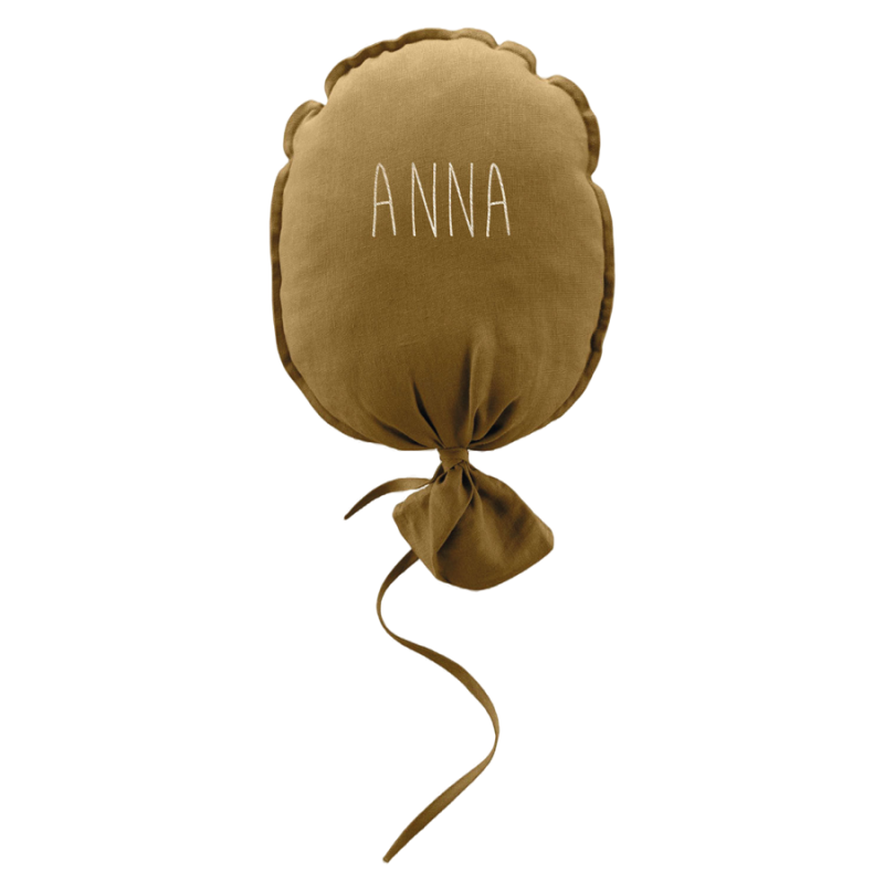 Ballon prénom en bois avec infos de naissance décoration murale