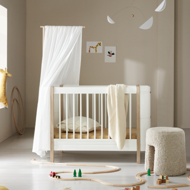 Lit évolutif design en bois blanc pour bébé et enfant - Leander - Prairymood