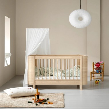 Chambre bébé complète Evidence Blanc & Hêtre, design scandinave