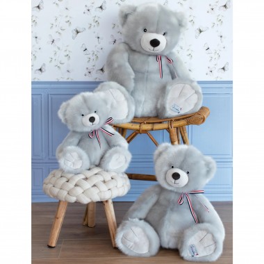 Peluche L'Ours Français 65 cm Maïlou Blanc neige - Les Enfants Rêveurs