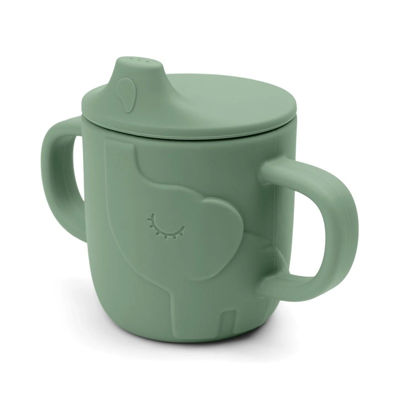 Tasse d'apprentissage Peekaboo Elphee Vert I Done by Deer I Les Enfants  Rêveurs