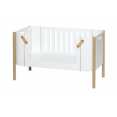 Lit Bébé Cododo et Berceau en bois blanc - Leander - Prairymood