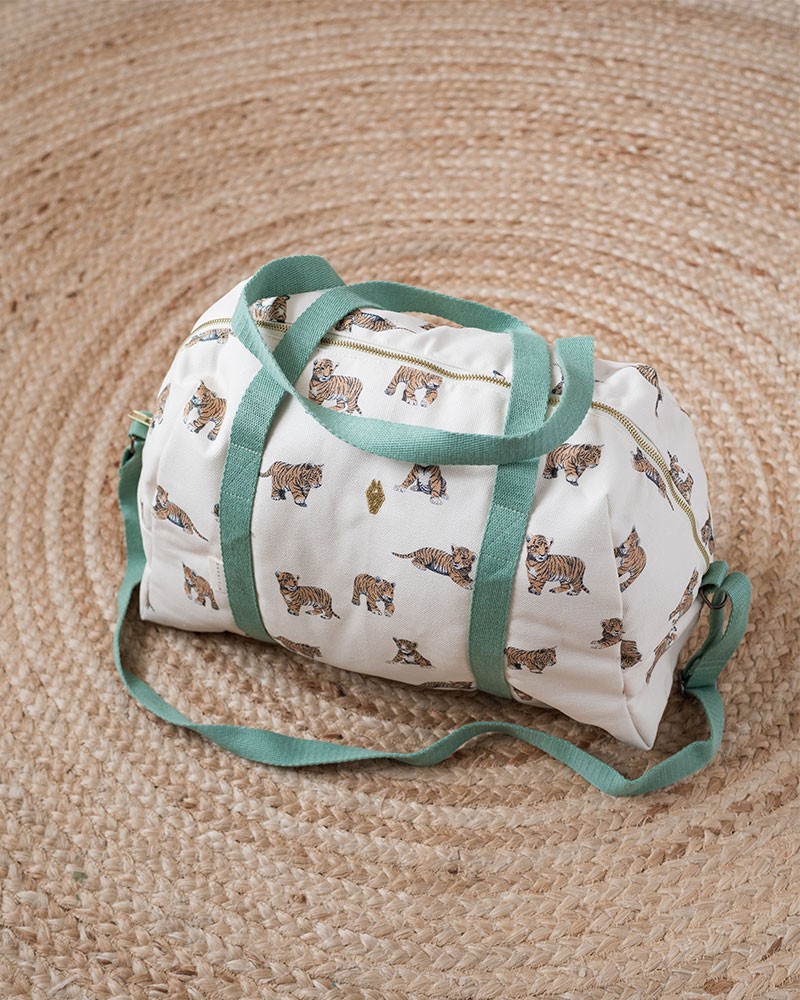 Sac week-end en coton au motif Tigre - MILINANE